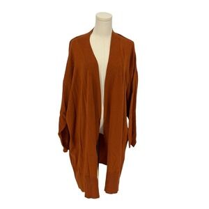 AVA & VIV Women's Orange Knit Cardigan Sweater 2X Oversized